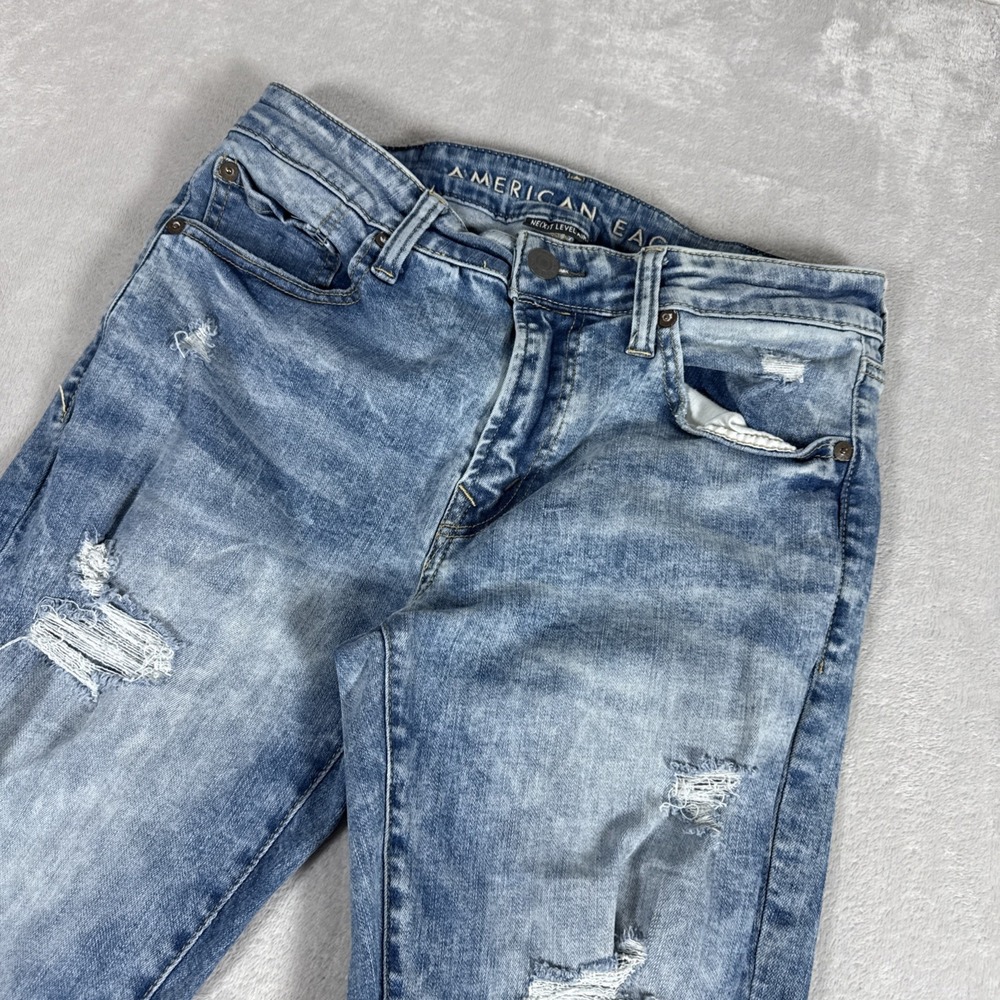 American Eagle x Young Money Men's Stacked Skinny Jeans Size 31x34 Distressed